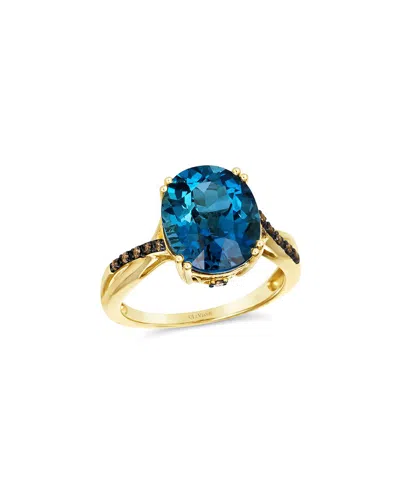 Le Vian ® 14k 5.07 Ct. Tw. Diamond & Deep Sea Blue Topaz™ Cocktail Ring In Gold