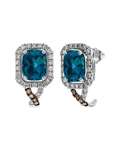 Le Vian Ladies Semi Precious Earrings Set In 14k Vanilla Gold In Silver