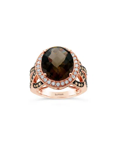 Le Vian 14k 7.17 Ct. Tw. Diamond & Chocolate Quartz Cocktail Ring
