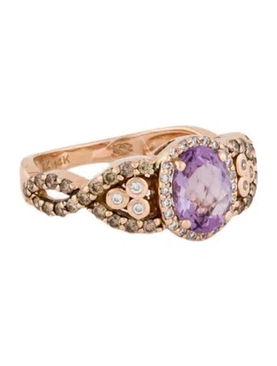 Pre-owned Le Vian 14k Amethyst & Diamond Cocktail Ring In Multi
