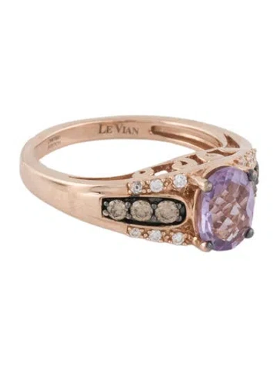 Pre-owned Le Vian 14k Amethyst & Diamond Cocktail Ring In Multicolor