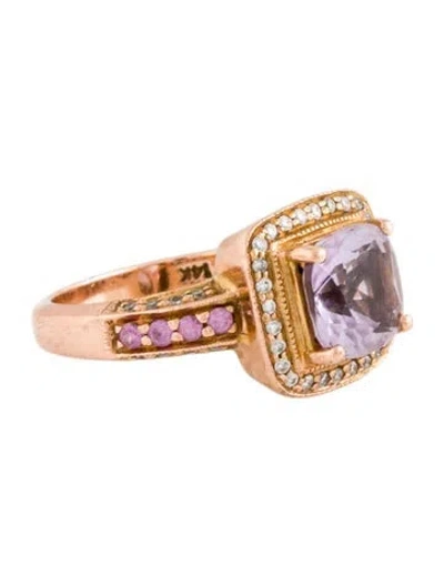 Pre-owned Le Vian 14k Amethyst, Sapphire & Diamond Cocktail Ring In Multicolor