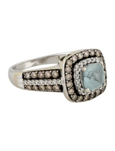 Pre-owned Le Vian 14k Aquamarine & Diamond Cocktail Ring In Multicolor