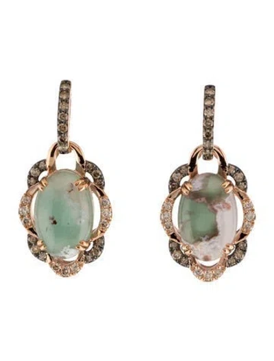 Pre-owned Le Vian 14k Chalcedony & Diamond Drop Earrings In Multi