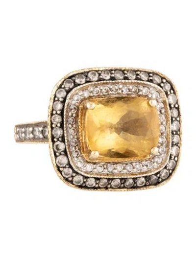 Pre-owned Le Vian 14k Citrine & Diamond Cocktail Ring In Multicolor