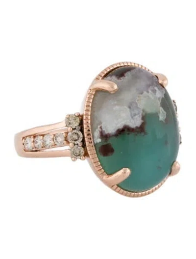 Pre-owned Le Vian 14k Diamond & Aquaprase Cocktail Ring In Multi