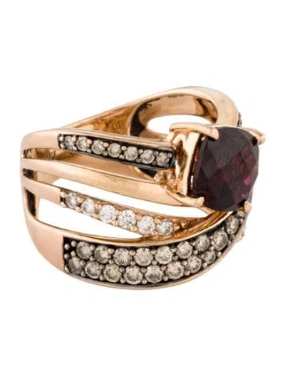 Pre-owned Le Vian 14k Diamond & Garnet Cocktail Ring In Multi