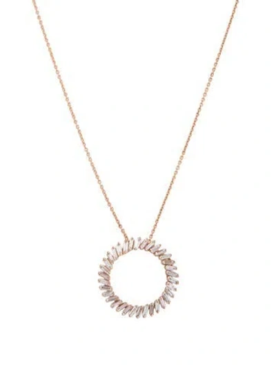 Pre-owned Le Vian 14k Diamond Baguette Frenzy Circle Pendant Necklace, 20" In Multicolor