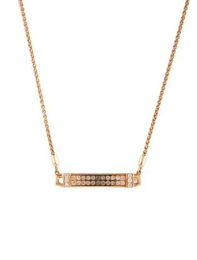 Pre-owned Le Vian 14k Diamond Bolo Necklace, 27" In Multicolor