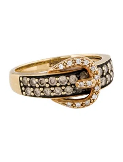 Pre-owned Le Vian 14k Diamond Buckle Ring In Multi