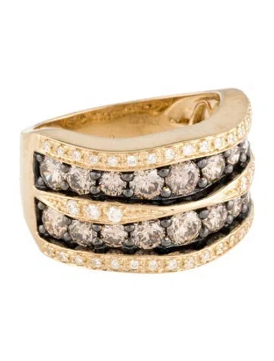 Pre-owned Le Vian 14k Diamond Chocolatier Double Row Ring In Multi
