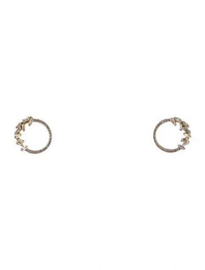 Pre-owned Le Vian 14k Diamond Circle Cluster Earrings In Multi