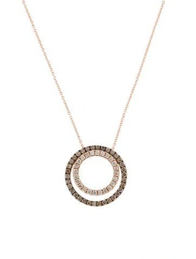 Pre-owned Le Vian 14k Diamond Circle Pendant Necklace, 18" In Multicolor