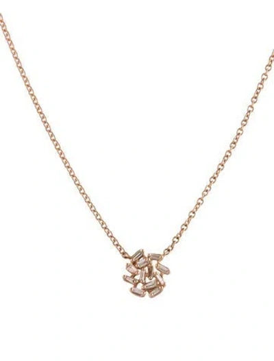 Pre-owned Le Vian 14k Diamond Cluster Pendant, 18" In Multicolor