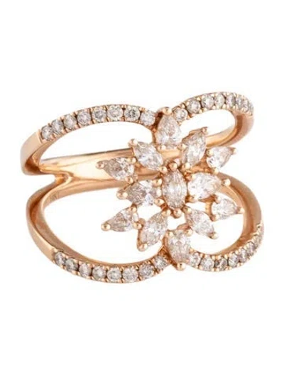 Pre-owned Le Vian 14k Diamond Cocktail Ring In Multicolor