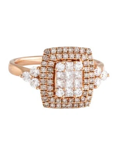 Pre-owned Le Vian 14k Diamond Cocktail Ring In Multicolor