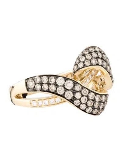 Pre-owned Le Vian 14k Diamond Crossover Chocolatier Ring In Multi
