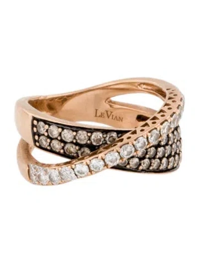 Pre-owned Le Vian 14k Diamond Crossover Ring In Multicolor