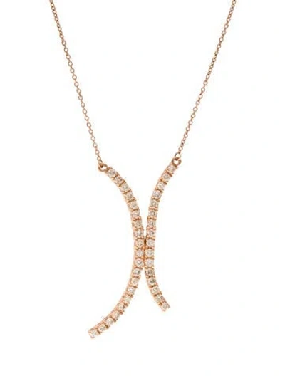 Pre-owned Le Vian 14k Diamond Curve Necklace, 19" In Multi