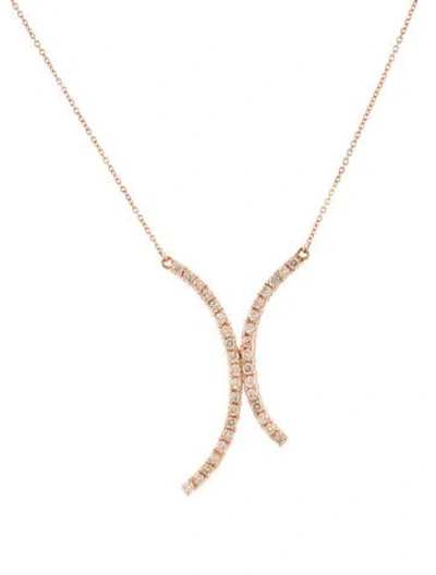 Pre-owned Le Vian 14k Diamond Curve Necklace, 19" In Multi