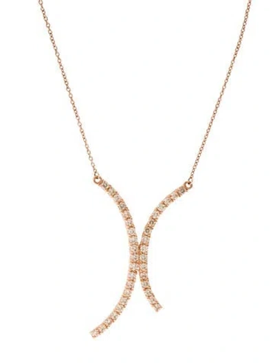 Pre-owned Le Vian 14k Diamond Curve Necklace, 19" In Multi