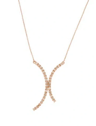 Pre-owned Le Vian 14k Diamond Curve Necklace, 19" In Multi