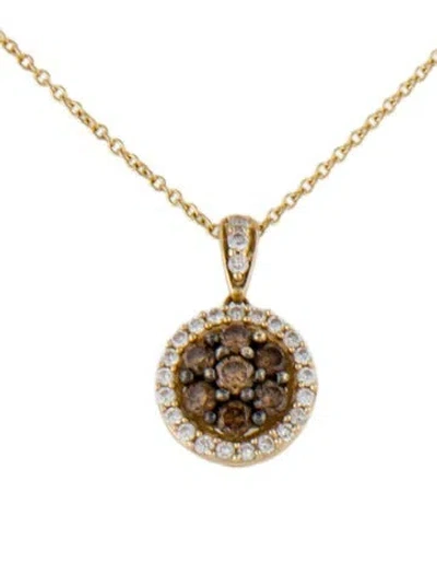 Pre-owned Le Vian 14k Diamond Halo Pendant Necklace, 18" In Multi