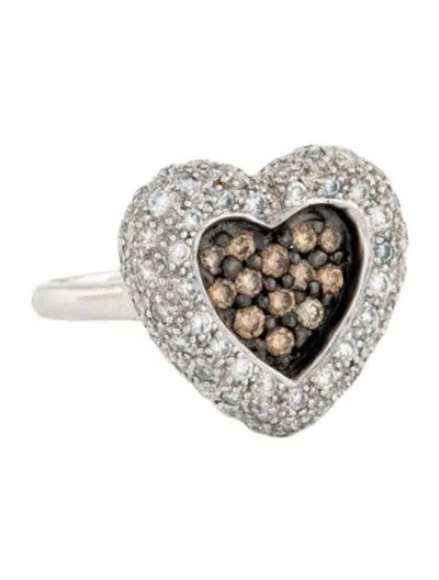 Pre-owned Le Vian 14k Diamond Heart Cocktail Ring In Multicolor