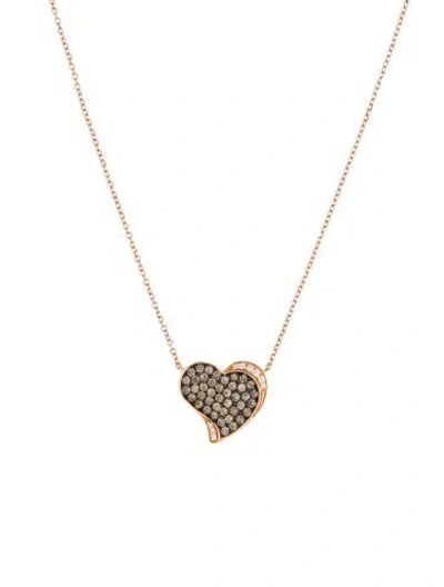 Pre-owned Le Vian 14k Diamond Heart Pendant Necklace, 18" In Multicolor