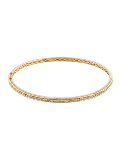Pre-owned Le Vian 14k Diamond Hinged Bracelet, 7.5" In Multicolor