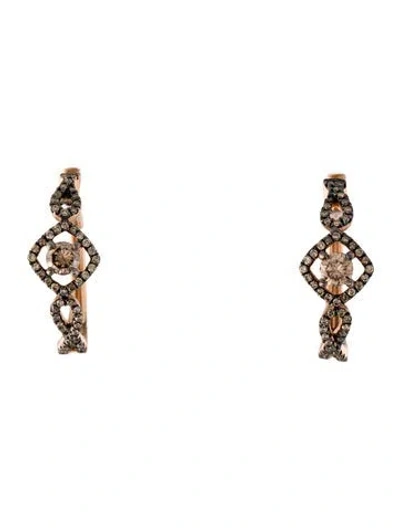 Pre-owned Le Vian 14k Diamond Hoop Earrings In Multi