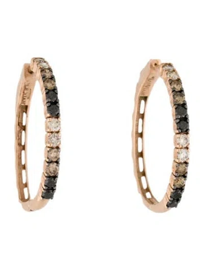 Pre-owned Le Vian 14k Diamond Hoop Earrings In Multi