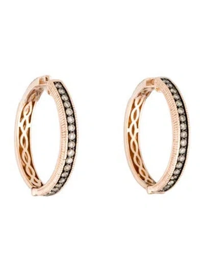 Pre-owned Le Vian 14k Diamond Hoop Earrings In Multi