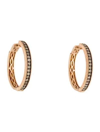 Pre-owned Le Vian 14k Diamond Hoop Earrings In Multi