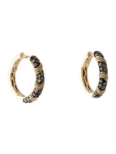 Pre-owned Le Vian 14k Diamond Hoop Earrings In Multi