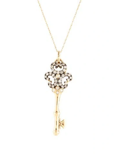 Pre-owned Le Vian 14k Diamond Key Pendant Necklace, 19" In Multicolor
