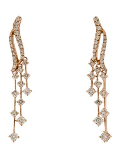 Pre-owned Le Vian 14k Diamond Nude Dangling Drop Earrings In Multi