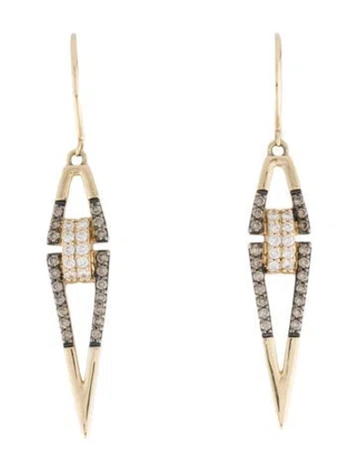 Pre-owned Le Vian 14k Diamond Nude Drop Earrings In Black