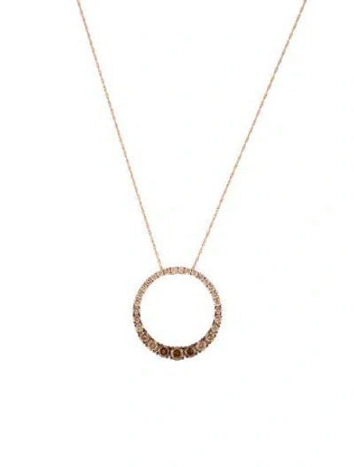 Pre-owned Le Vian 14k Diamond Ombre Circle Pendant Necklace, 18.25" In Multi