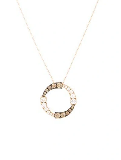 Pre-owned Le Vian 14k Diamond Open Circle Pendant Necklace, 18" In Multicolor