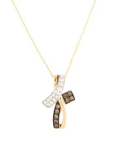 Pre-owned Le Vian 14k Diamond Pendant Necklace, 18" In Multicolor
