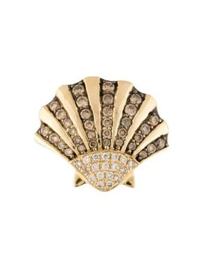 Pre-owned Le Vian 14k Diamond Seashell Pendant In Multicolor