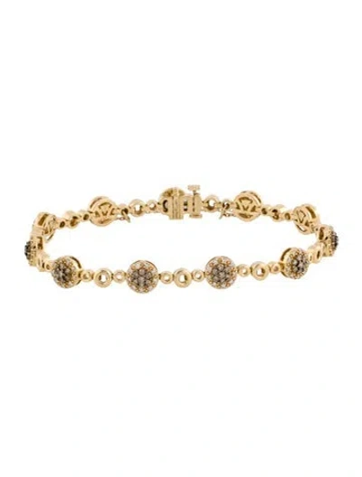 Pre-owned Le Vian 14k Diamond Station Bracelet, 6.75" In Multicolor