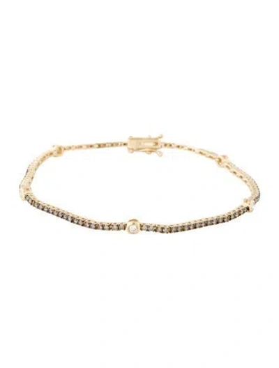 Pre-owned Le Vian 14k Diamond Station Bracelet, 7.25" In Multi