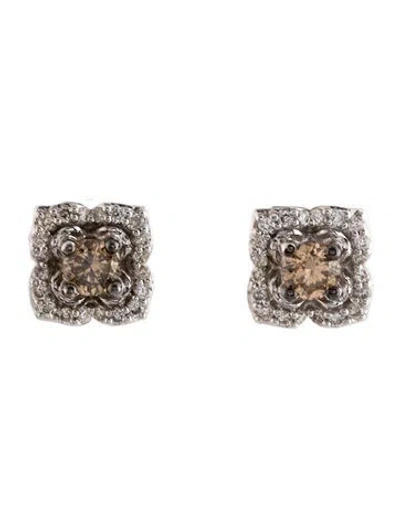Pre-owned Le Vian 14k Diamond Stud Earrings In Multicolor