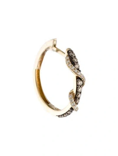 Pre-owned Le Vian 14k Diamond Twist Single Hoop Earring In Multi