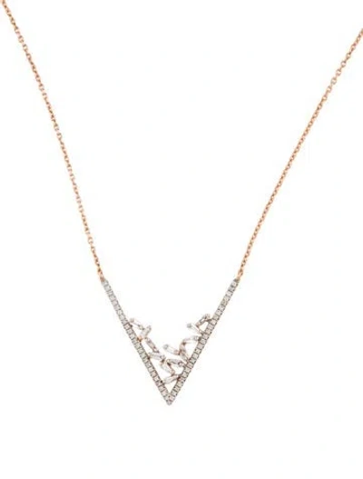 Pre-owned Le Vian 14k Diamond 'v' Pendant Necklace, 17.75" In Multi