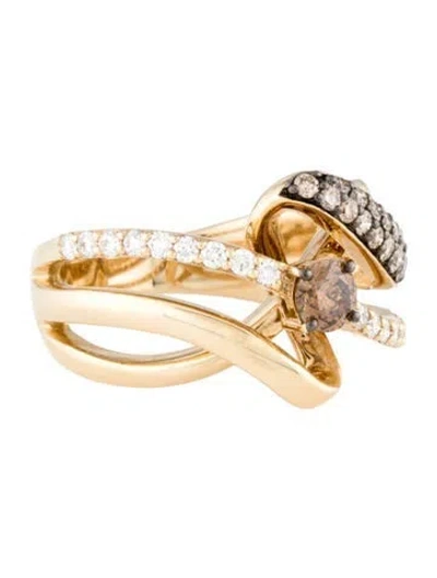Pre-owned Le Vian 14k Diamond Wave Cocktail Ring In Multi