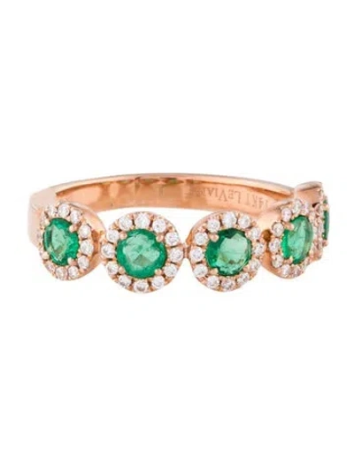 Pre-owned Le Vian 14k Emerald & Diamond Band In Multi