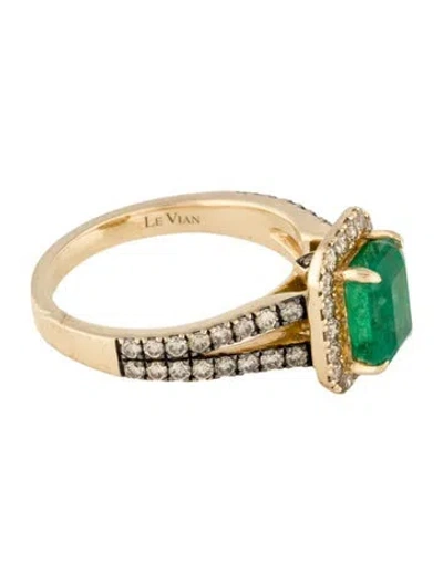 Pre-owned Le Vian 14k Emerald & Diamond Cocktail Ring In Multi